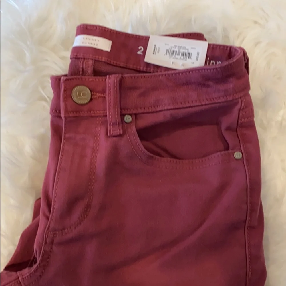 Washed Maroon Mid Rise Cuffed Skinny Ankle Jeans